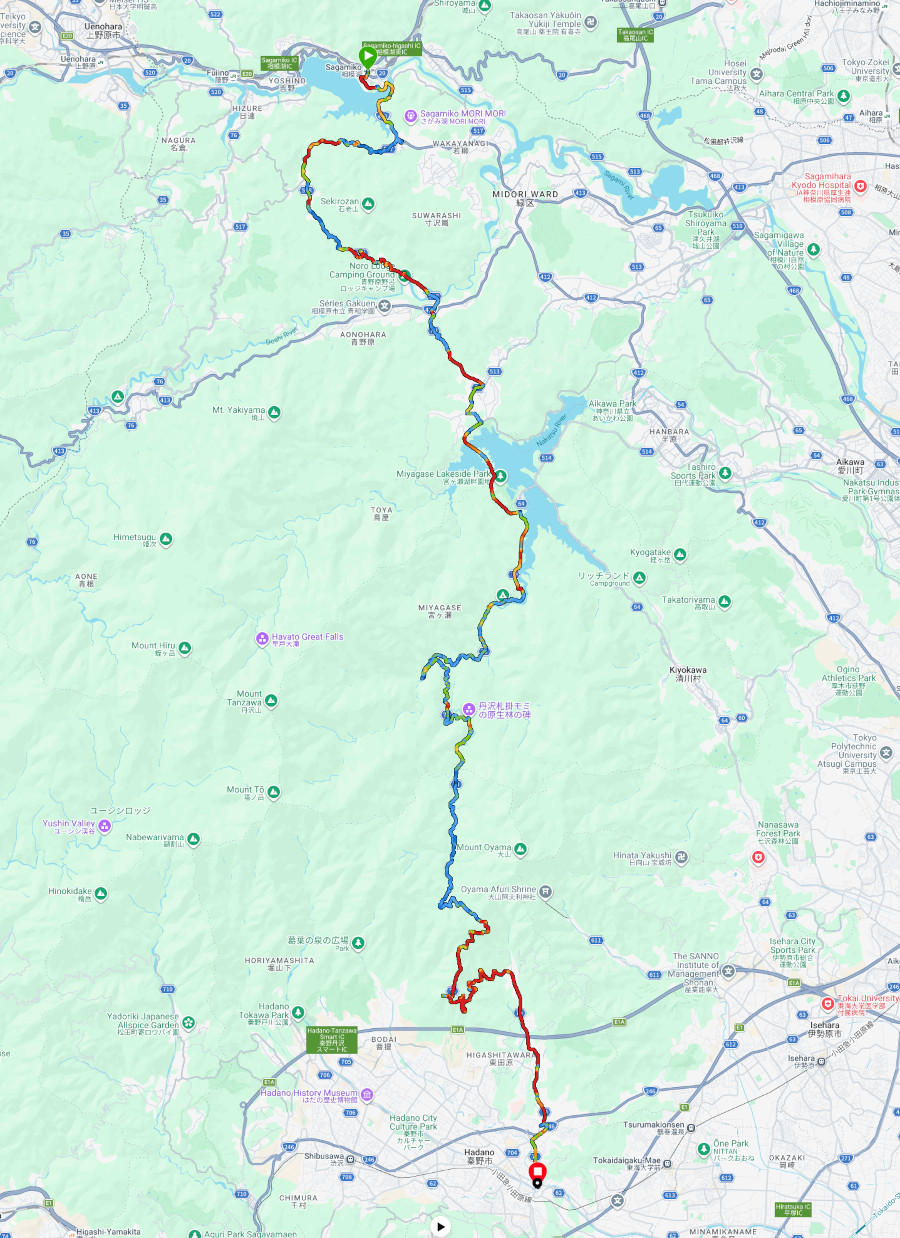 Yabitsu Pass Ride - Map