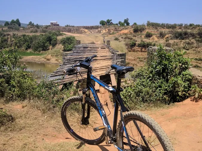 Mountain biking through the south of Madagascar.